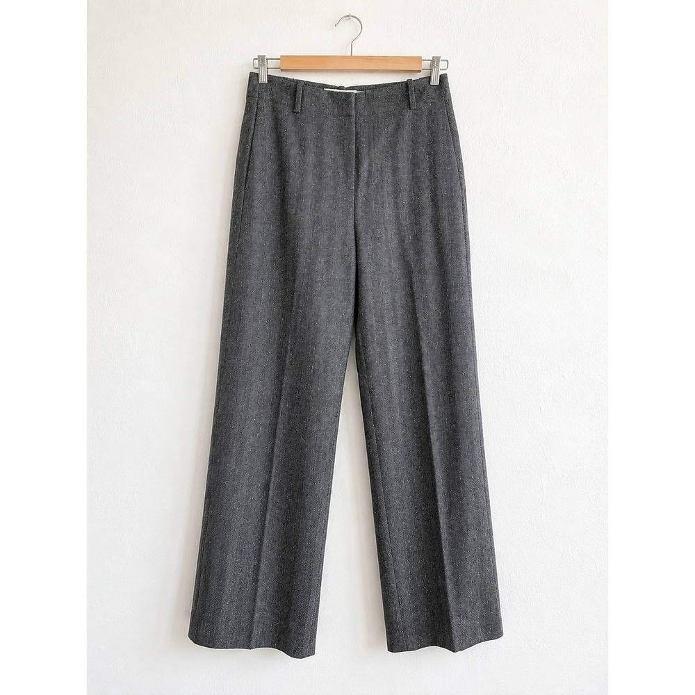 Banana Republic Womens 0‎ High Rise Wide Leg Italian Herringbone Trouser Wool